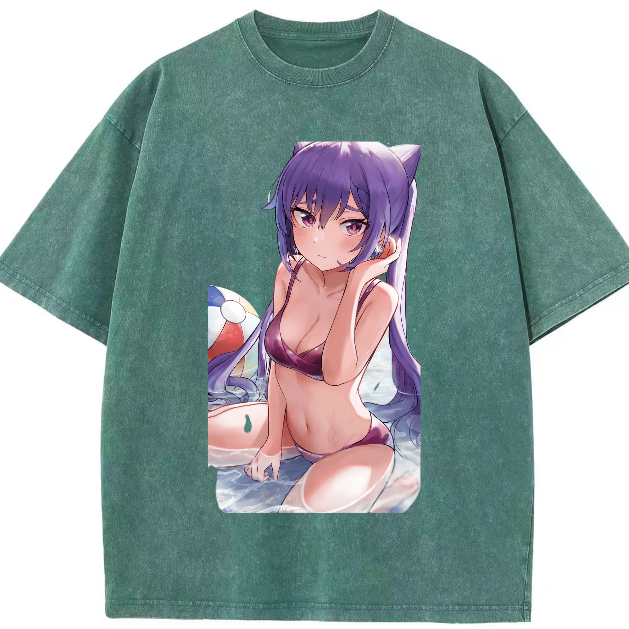 げんし神 刻晴 こくせい genshin Kokusei 綿100% ヴィンテージ風 半袖Tシャツ（フロントプリント）